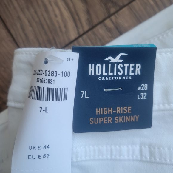 Hollister High Rise Super Skinny Classic Stretch White Jean Size 28L - Picture 8 of 8